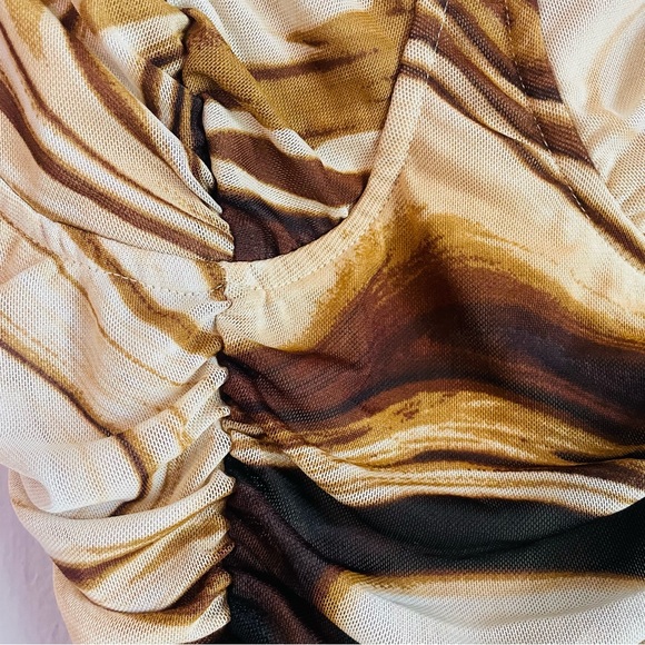 Brown Ruched Strap Top - Picture 2 of 3